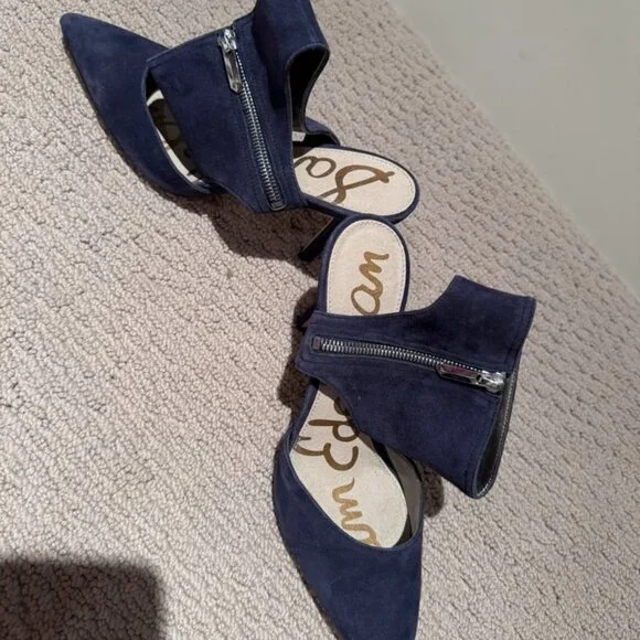 Sam Edelman - "Zaida" Platform Zipper Pump/Heel - Blue, Size 7.5 - Picture 6 of 9